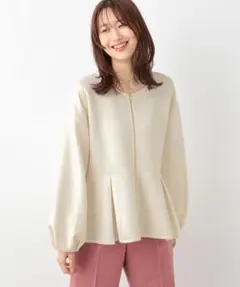 GLOBALWORK　ライトクッションペプラムカーディガン