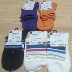 GU リブアンクルソックス23-25cm 5足セット　新品未使用