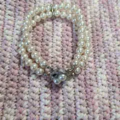 クリーム色パール 3連ブレスレット