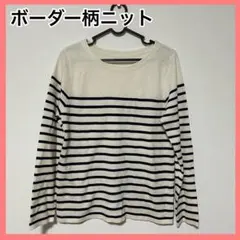 匿名配送 ボーダー柄ニット セーター トレーナー トップス シンプル 定番