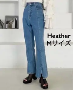 【新品】Heather／KUROKIフレアスリットデニム ブルーのサムネイル
