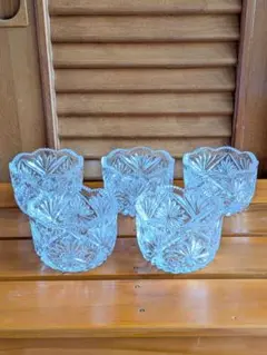 HOYA CRYSTAL 亀甲つなぎ紋 小付5客セット ガラス 小鉢 - メルカリ