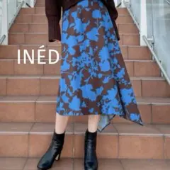 INED イネド 未使用 タグ付き 花柄アシンメトリースカート 9 日本製のサムネイル