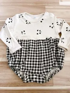 パンダちゃん★長袖ロンパース★８０cm