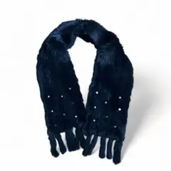 00s y2k パール デザイン ファー マフラー ストール