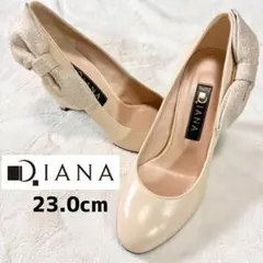 【DIANA】ハイヒール プラットフォーム 23cm ベージュ リボン