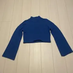 ニット ショート丈 フレアスリーブ ハイネック GRL グレイル