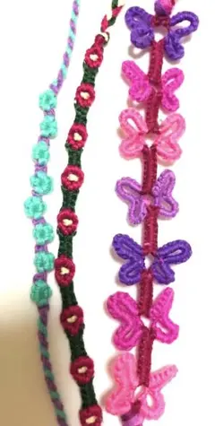 蝶々とお花のミサンガ　3本　ハンドメイド