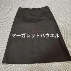 マーガレットハウエルブラウン タイトスカート ボタンデザインのサムネイル