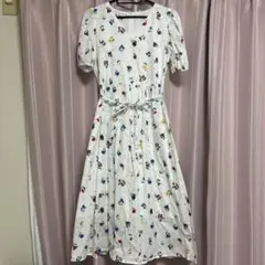 clice de paris レトロ 花柄 ワンピース ホワイト