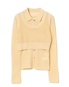 RayBEAMS　クリームカラー・ レイヤードニット 長袖