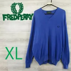 フレッドペリー イタリア製＜刺しゅうロゴ Vネックニット＞M2062m