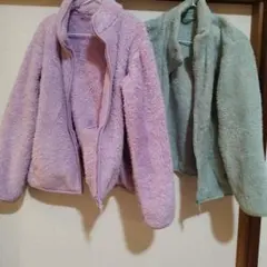 フリースジャケット ラベンダー ミントグリーン　ユニクロ　子ども　130