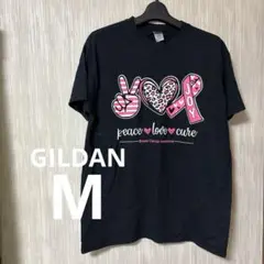GILDAN ピース・ラブ・ジョイ Tシャツ 【M】　ブラック　黒
