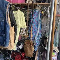 レザーショルダーバッグ 複数ポケット付き