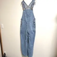 GU ジーユー　デニムサロペットストレートパンツ　ブルー　Mサイズ