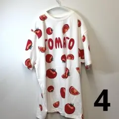 PUNYUS フード総柄Tシャツ トマト TOMATO サイズ4 プニュズのサムネイル