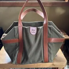 イルビゾンテ　トートバッグ　ハンド　ボックス型　キャンバス　モスグリーン　肩掛け