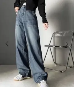 JAVAコラボ　ヴィンテージ加工ハイウェストジーンズ