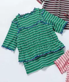 apres les cours マルチボーダーTシャツ＆ビスチェ 110