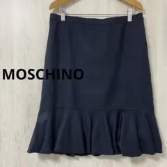 《MOSCHINO》 美品 ネイビー フリル裾 タイトスカートのサムネイル