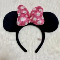 ミニーマウス カチューシャ ピンク水玉