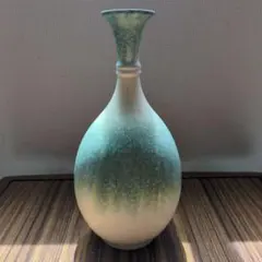 【美品】たち吉 織部鶴首 花瓶 　 花生 一輪挿し