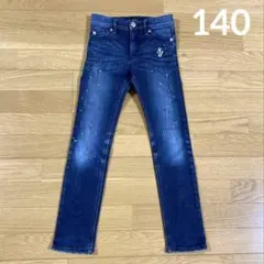 シスタージェニィ デニムパンツ スキニー ペイント加工 ダメージ加工 140cm