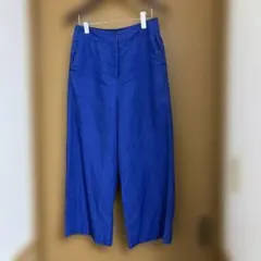 鮮やかなブルーのワイドパンツ カジュアルパンツ　麻100% beamsのサムネイル