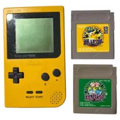 【LiDAR様】ゲームボーイポケット イエロー　ポケモン2本／音不良・フタ無