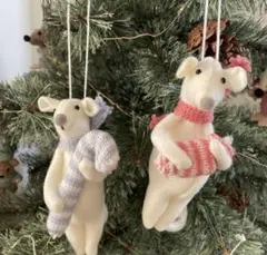 新品未使用　クリスマス　オーナメント　ネズミ 3COINS ねずみ