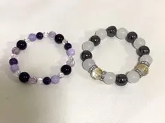 ★天然石ブレスレット★2個セット★オニキス★