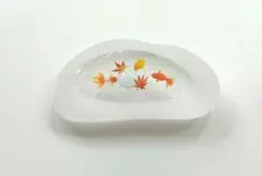 No.931 金魚と紅葉の置物　ミニチュア金魚鉢　ジオラマ　ガラスオブジェ