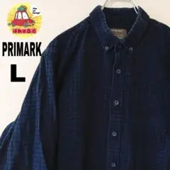 USA古着 PRIMARK ネルシャツ　L ネイビー　ブラック