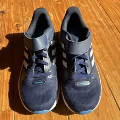 adidas ネイビー スニーカー ストラップ付き　21cm