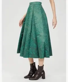 FRAY I.D グリーン フレアスカート