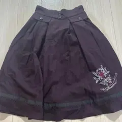 axe femme バーガンディ フレアスカート