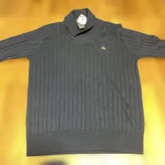 リブ編みハイネックセーター 紺　リージェントハウス