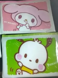 2021サンリオ　マイメロ　ポチャッコ フラットポーチ　2点セット