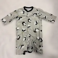 パンダ柄ロンパース 60-70cm ふわふわ もこもこ