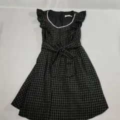 CECIL McBEE ノースリーブチェック柄ワンピース　美品　パールライン