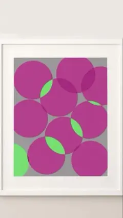 インテリアアート　抽象画 おしゃれ　鮮やか　かっこいい　映える　額縁　A4