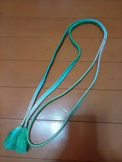 ぱん様　帯締め 明るい緑と白