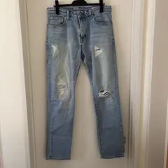 EDWIN デニムパンツ ダメージ加工 ライトブルーのサムネイル