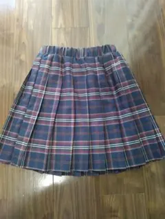 SHEIN ネイビーとレッドのチェックスカート 11-12Y