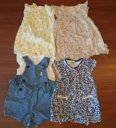 女の子70他夏物ロンパースまとめ売り4着