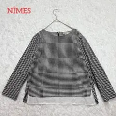 ニーム/ ギンガムチェックシャツ　S ブラウス　カットソー　長袖 キレイめ