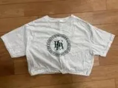 ロゴ入りホワイトクロップドTシャツ