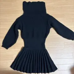 ブラックニットワンピース Fサイズ