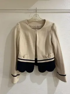 【美品】Rew de Rewバイカラー ノーカラージャケットのサムネイル